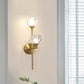 Frendorf | Ball Up Wandleuchte Einfache Stil Facettierte Kristall 2 Köpfe Goldfinish Wandmontierte Beleuchtung
