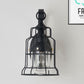 Frendorf | 1 Licht Glocken Shade Wandlamp Industriell Schwarz Glas Wandlampe für Flur mit Metallkäfig Rahmen