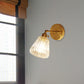 Frendorf | 1 Licht Getaperde Wandlamp Industrieel Bruin Helder Gestructureerd Glas Wandlamp