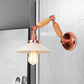 Frendorf | Weiße Glas konische Wandlampe Industrie 1 Licht Wohnzimmer Beleuchtungseinrichtung mit ausziehbarem Arm