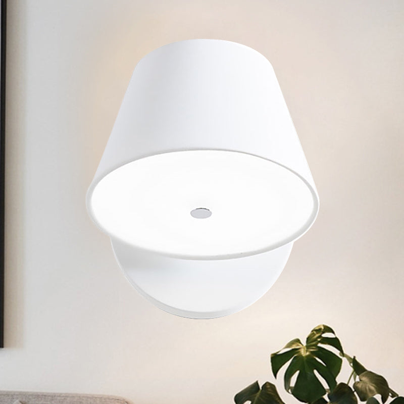 Frendorf | Rosa/Gelb/Schwarz Kegel Wandlampe Macaron 1 Licht Metall Wandleuchte in Weiß/Warmlicht