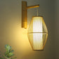 Asiatische Stil ovale Wandlampe Wandleuchte mit Laternen-Design Bambus 1-Licht Wohnzimmer Wandlampe in Beige