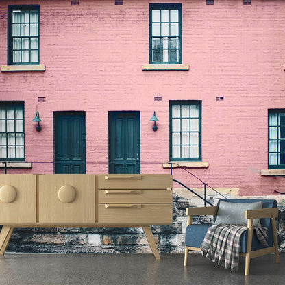Frendorf | Europäische Wandverkleidung in Rosa und Grau, klassische Wandtapete für das Schlafzimmer