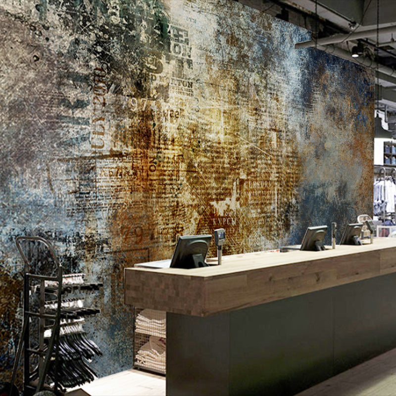 Frendorf | Giant Graffiti Wall Covering Blau und Braun Vliesmaterial Wandgemälde für Bekleidungsgeschäft, Maßgeschneidert