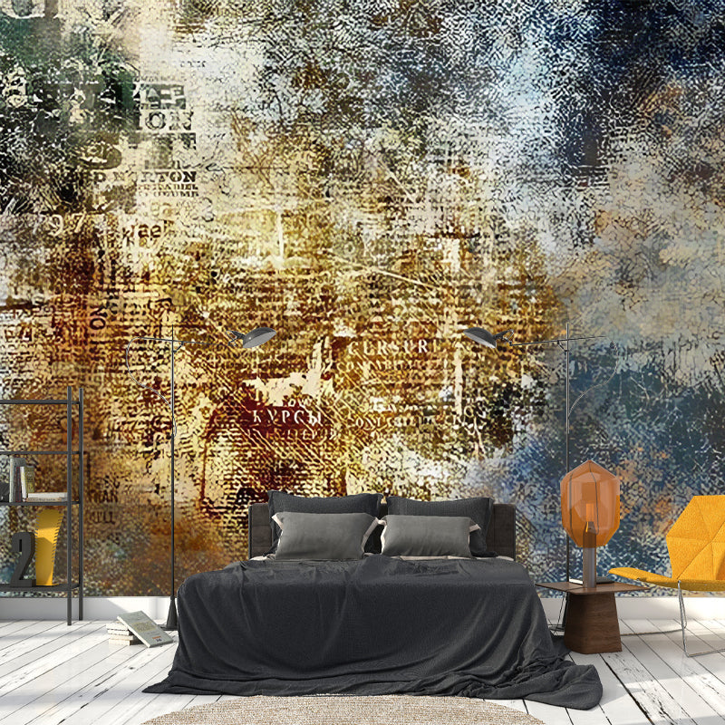 Frendorf | Giant Graffiti Wall Covering Blau und Braun Vliesmaterial Wandgemälde für Bekleidungsgeschäft, Maßgeschneidert