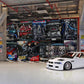 Coole Rennwagen Wandkunst in Schwarz und Grau Club Wandmural, Personalisierte Größe Verfügbar