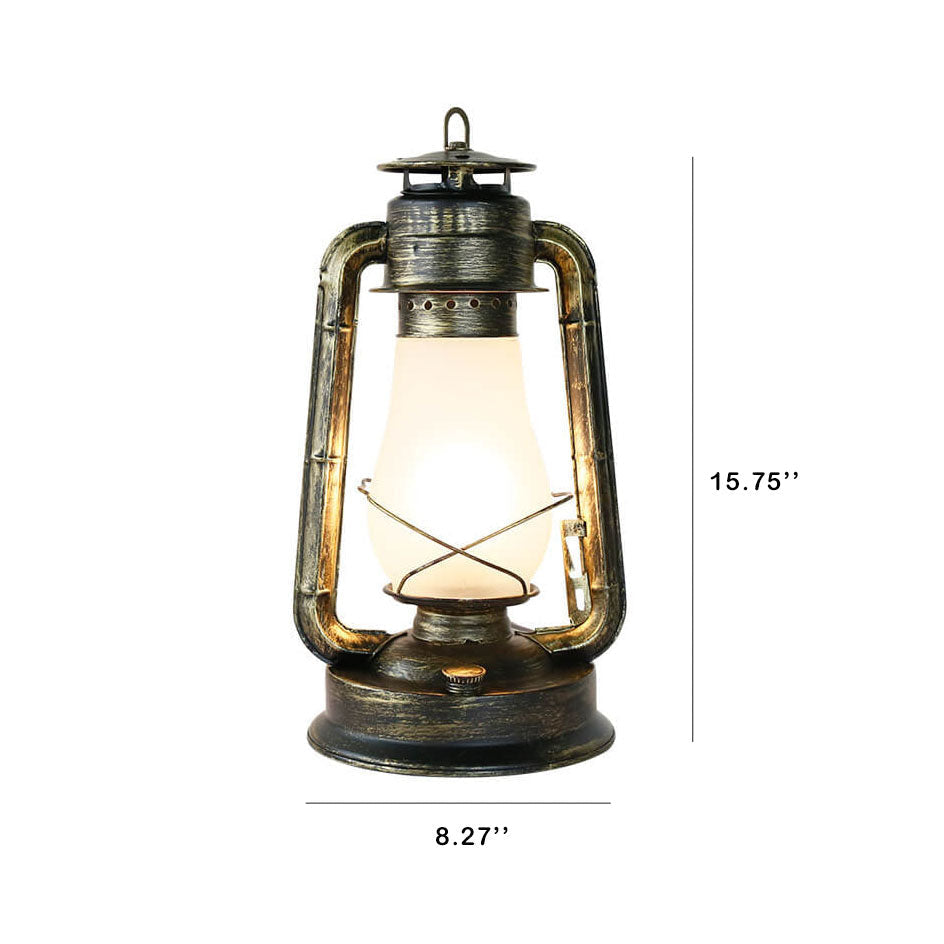Frendorf | LuxeLume Retro Kerosin Tischlampe | Nostalgische Öllampe | 1-flammige Deko-Laterne