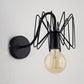 Frendorf | Retro Stil Spider Wandmontierte Leuchte mit Flexarm 1 Kopf Eisen Wandleuchte in Schwarz für Flur
