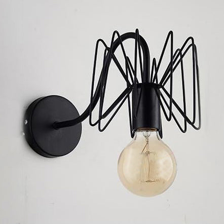 Frendorf | Retro Stil Spider Wandmontierte Leuchte mit Flexarm 1 Kopf Eisen Wandleuchte in Schwarz für Flur