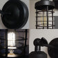 Frendorf | 1 Kopf Wandbeleuchtung mit Drahtkäfig Metall Vintage Stil Treppen Wandleuchte Licht Einrichtung in Schwarz