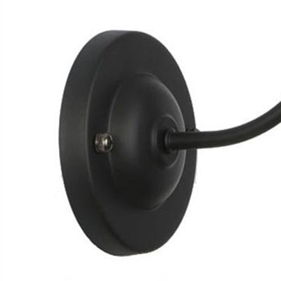 Frendorf | Eisen Zylinder Käfig Schirm Wandmontage Leuchte Vintage Industrie 1 Kopf Schlafzimmer Wandlicht mit gebogenem Arm in Schwarz