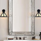 Frendorf | Metalen Gevangen Wandlamp met Driehoek Shade Loftstijl 1 Licht Slaapkamer Wandlamp in Zwart