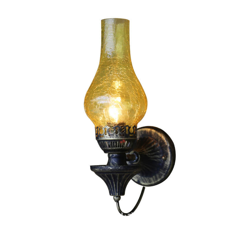 Frendorf | Lantivo Retro Kerosin Antike Wandleuchte | 1-Licht Design | Glaslampenschirm | Vintage Beleuchtung für Wohnräume