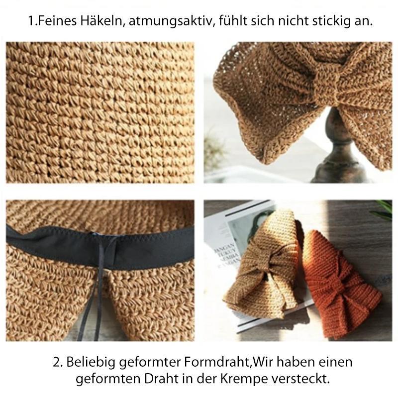 Frendorf | Retro Faltbarer Strohhut mit Schleife