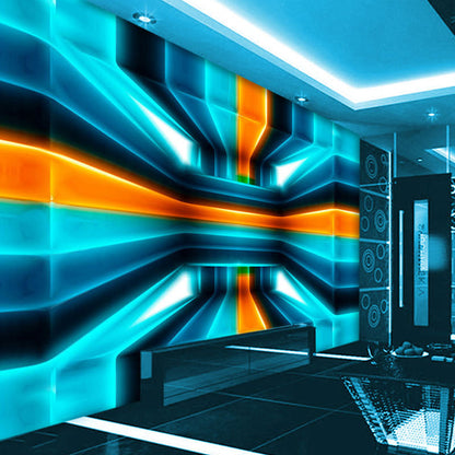 Frendorf | 3D Effect Space Capsule Mural Wallpaper für Besprechungsraumdekoration, Dunkle Farbe, Personalisierte Größe erhältlich