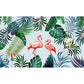 Frendorf | Hele Simpele Wandmuur Muurdecoratie Roze en Groene Flamingo en Bananenblad Muurkunst, Op-Maat-Geprint