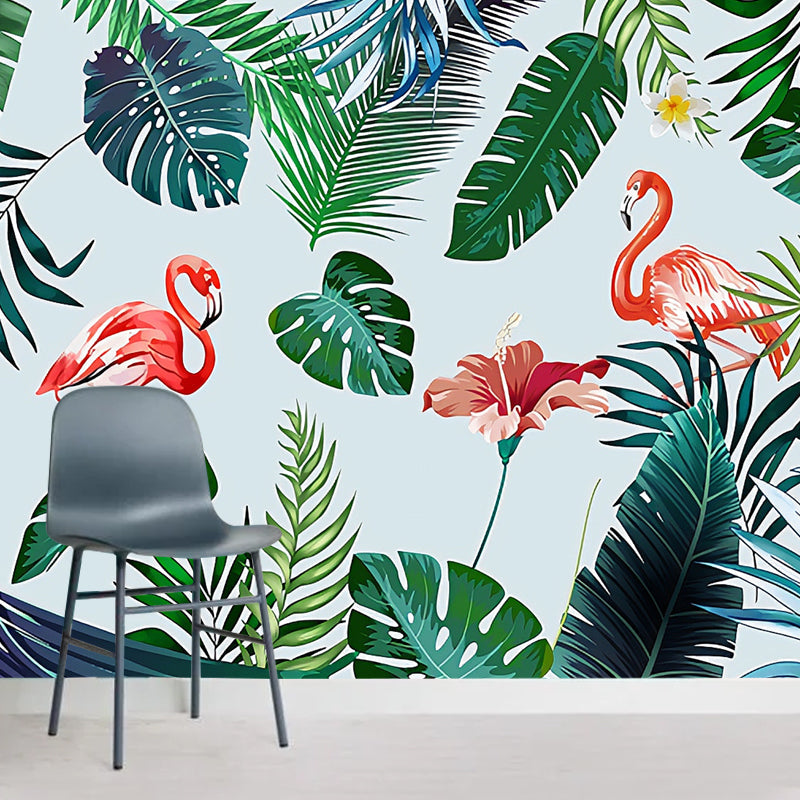 Frendorf | Groene en Rode Hedendaagse Muurschildering Gepersonaliseerde Maat Wandbekleding voor Accentmuur
