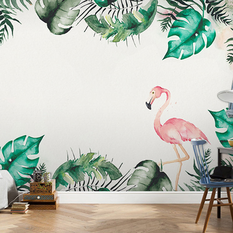 Frendorf | Schöner Flamingo Wandtapete für das Mädchenzimmer Nordic Wandverkleidung, Maßgefertigt