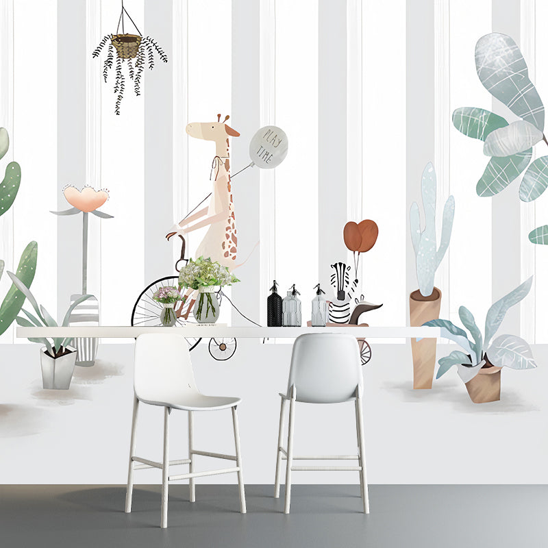 Frendorf | Schöne Cactus Wandbildertapete für das Kinderzimmer, Grün und Grau, Personalisierte Größe erhältlich