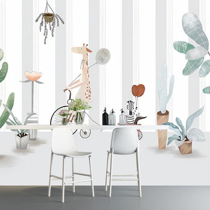 Frendorf | Schöne Cactus Wandbildertapete für das Kinderzimmer, Grün und Grau, Personalisierte Größe erhältlich
