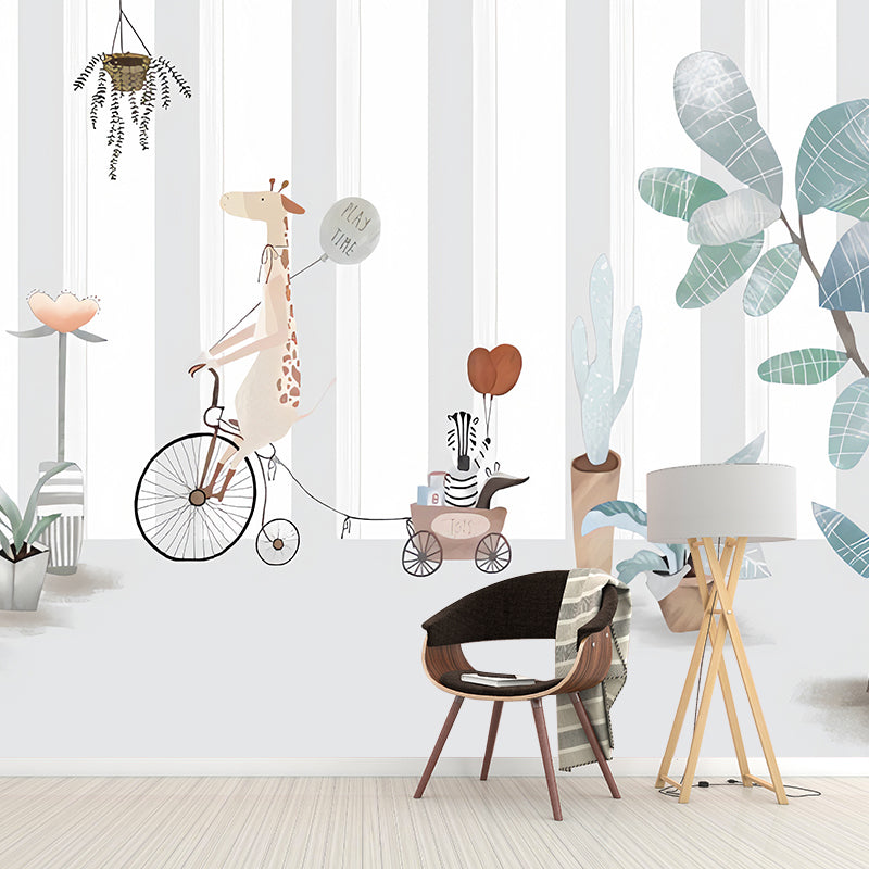 Frendorf | Schöne Cactus Wandbildertapete für das Kinderzimmer, Grün und Grau, Personalisierte Größe erhältlich