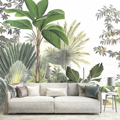 Whole Botanical Plant Wall Mural für Gästezimmer Dekor Nordic Leaf Wandkunst in Grün, Wasserfest