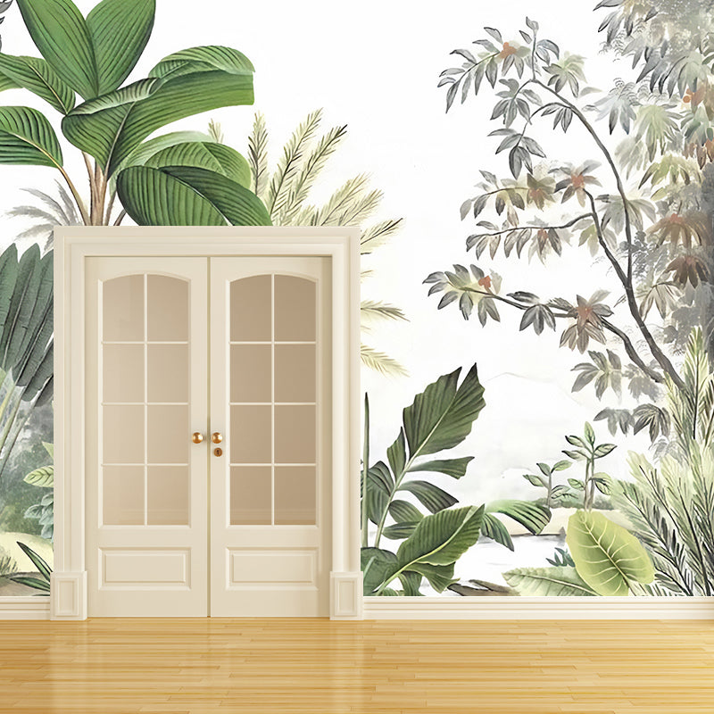 Whole Botanical Plant Wall Mural für Gästezimmer Dekor Nordic Leaf Wandkunst in Grün, Wasserfest