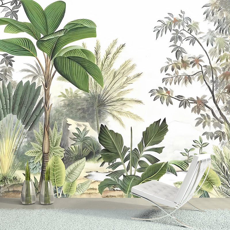 Whole Botanical Plant Wall Mural für Gästezimmer Dekor Nordic Leaf Wandkunst in Grün, Wasserfest