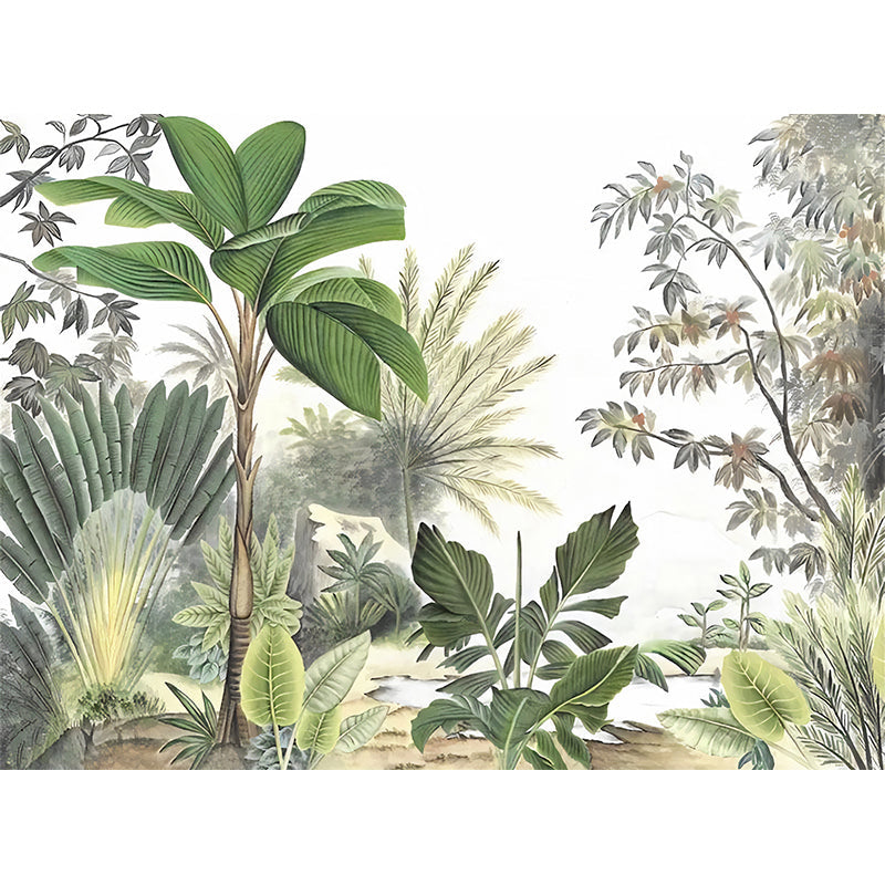 Whole Botanical Plant Wall Mural für Gästezimmer Dekor Nordic Leaf Wandkunst in Grün, Wasserfest