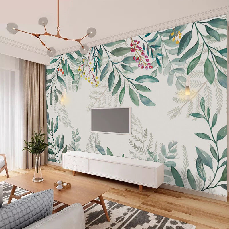 Foto Stil Pflanzen Wandtapete Vollformat Wandverkleidung für Wohnzimmer, Maßgeschneidert
