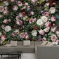 Frendorf | Grote Cluster Rozen Muurdecoratie voor Woonkamer Bloesem Muurkunst in Groen en Roze, Vlekbestendig