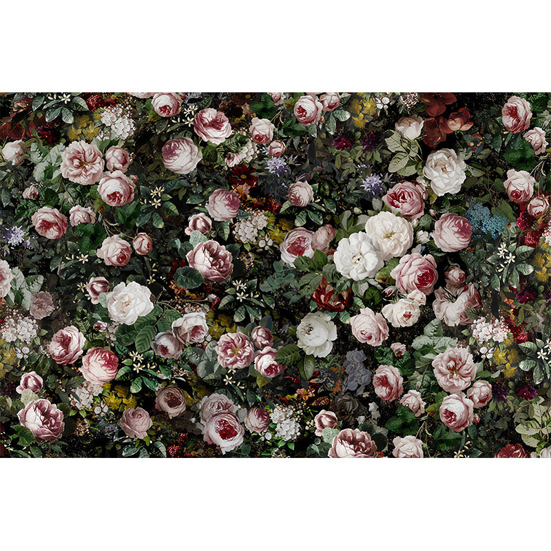 Frendorf | Grote Cluster Rozen Muurdecoratie voor Woonkamer Bloesem Muurkunst in Groen en Roze, Vlekbestendig