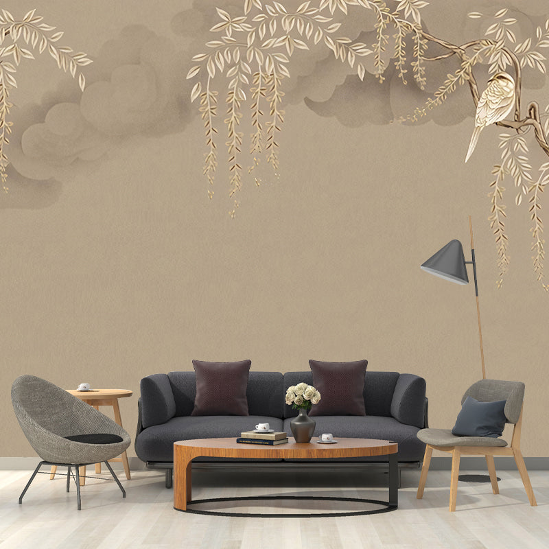 Frendorf | Bruine Wilgen Muurbehang Waterdicht Wanddecoratie voor Slaapkamer Decoratie