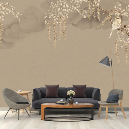 Frendorf | Bruine Wilgen Muurbehang Waterdicht Wanddecoratie voor Slaapkamer Decoratie
