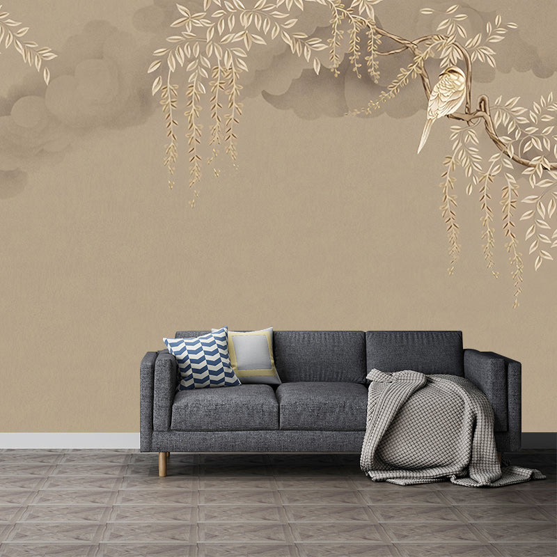 Frendorf | Bruine Wilgen Muurbehang Waterdicht Wanddecoratie voor Slaapkamer Decoratie