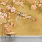 Frendorf | Illustration Magnolia Muurbehang voor Woonkamer, Volledige Maat Wandkunst in Geel en Roze