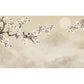Frendorf | Asiatisch inspirierte Magnolie Wandtapete für Akzentwand, personalisierte Wanddekoration in pastelbraun