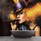 Großes Retro Beauty Wandgemälde für Café, Fantasie-Wandverkleidung, fleckenresistent