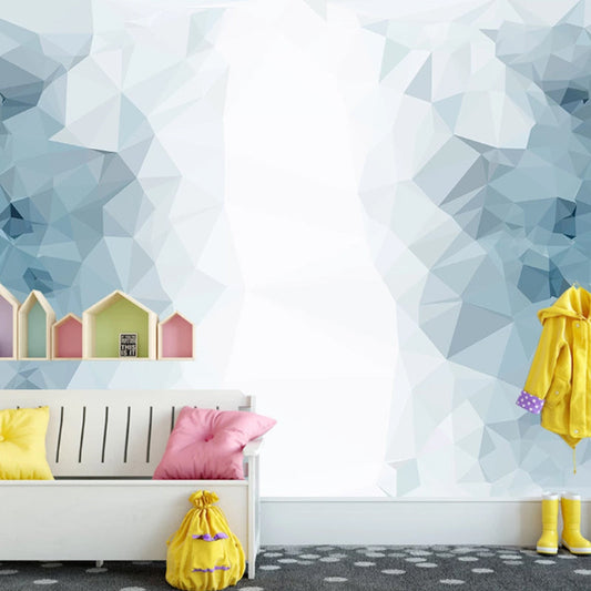 Frendorf | Blau und Weiße Geometrien Wandtapete Wasserfeste Wandkunst für die Dekoration des Gästezimmers