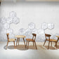 Fotografie Hexagon Wandmural Aufkleber für Akzentwand in Weiß, Personalisierte Größe Verfügbar