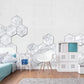 Fotografie Hexagon Wandmural Aufkleber für Akzentwand in Weiß, Personalisierte Größe Verfügbar