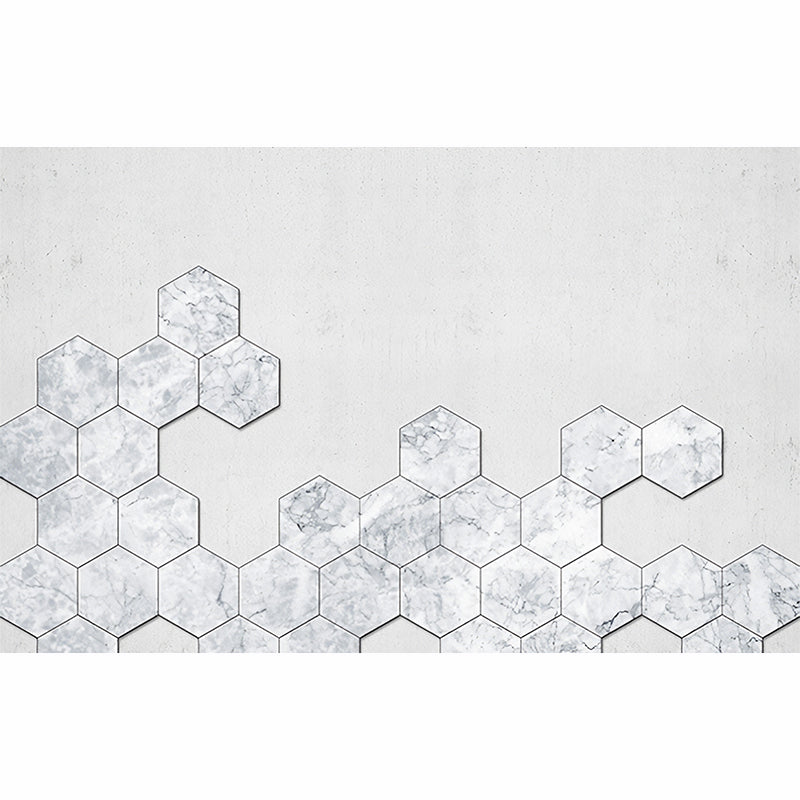 Frendorf | Fotografie Hexagon Muurdecoratie Sticker voor Accentmuur in Wit, Persoonlijke Maat Beschikbaar