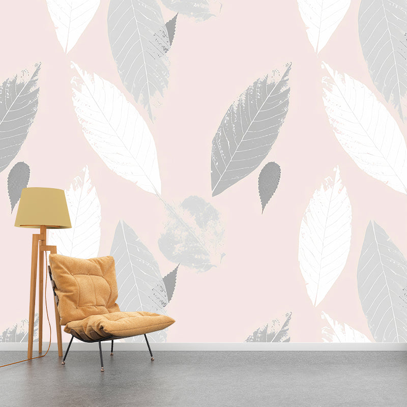 Frendorf | Illustration Feder Wandmural Vollformat Wandkunst für das Schlafzimmer von Mädchen in Rosa, Maßgeschneidert