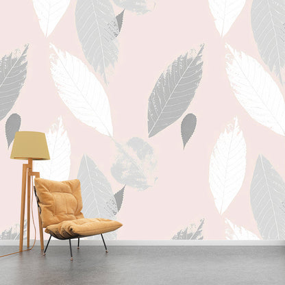Frendorf | Illustration Feder Wandmural Vollformat Wandkunst für das Schlafzimmer von Mädchen in Rosa, Maßgeschneidert