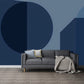 Frendorf | Blaue Kreis Wandbemalung Aufkleber Fleckenresistente Wandverkleidung für Wohnzimmerdekoration