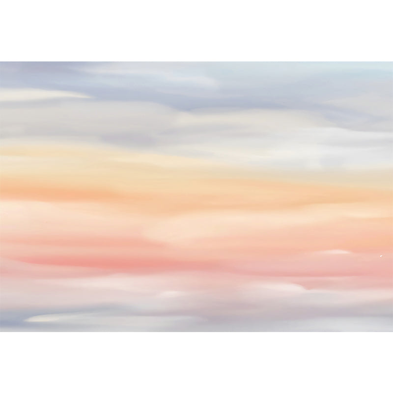 Whole Illustration Zeitgenössisches Wandbild für Akzentwand mit Wolke in Pink und Orange