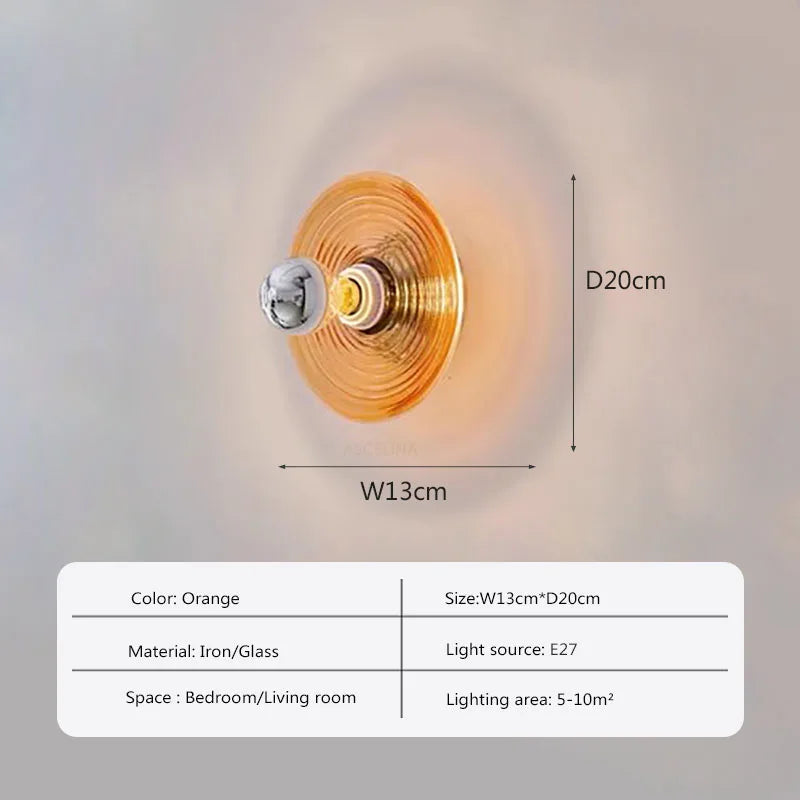 Frendorf | LustroVintage LED Glas-Wandleuchter | Elegantes Retro-Design | Energieeffizient | Perfekte Deko für Wohnzimmer & Flur