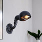 Frendorf | Dome Shade Iron Wall Light Fixture Industrial 1 Light Schlafzimmer Wandleuchte mit Rohrdesign in Schwarz