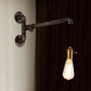 Frendorf | Steampunk Open Bulb Wandlamp Fixture met Hangkoord en Pijp 1 Licht Metaal Wandmontage Lamp in Verouderd Zilver