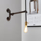 Frendorf | Steampunk Open Bulb Wandlamp Fixture met Hangkoord en Pijp 1 Licht Metaal Wandmontage Lamp in Verouderd Zilver